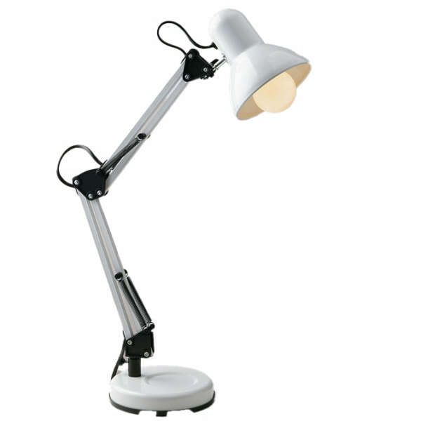 Lampe de lecture architetto en métal blanc avec bras orientable et diffuseur