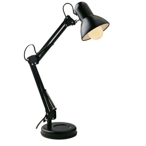 Lampe de lecture architetto en métal noir avec bras orientable et diffuseur