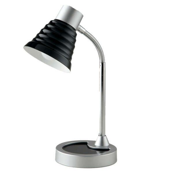 Lampe de lecture leonardo noire en plastique et métal (1xE14)