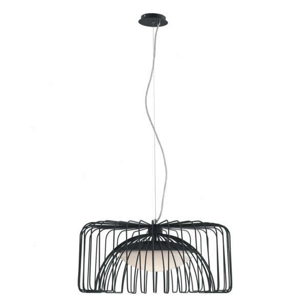 Lustre suspendu cougar en métal noir 24w 4000k (lumière naturelle)