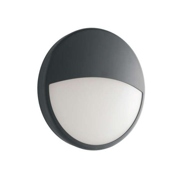 Plafonnier extérieur LED rond ever avec couvercle anthracite 4000k 30 cm