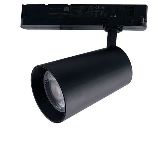 Spot sur rail LED kone aluminium noir 30w 3000k (lumière chaude)