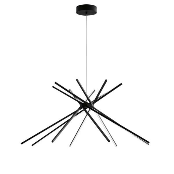 Suspension shanghai en aluminium noir 56w 4000k (lumière naturelle)