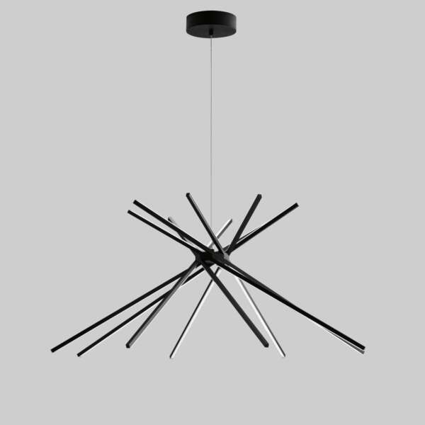 Suspension shanghai en aluminium noir 56w 3000k (lumière chaude) – Image 2