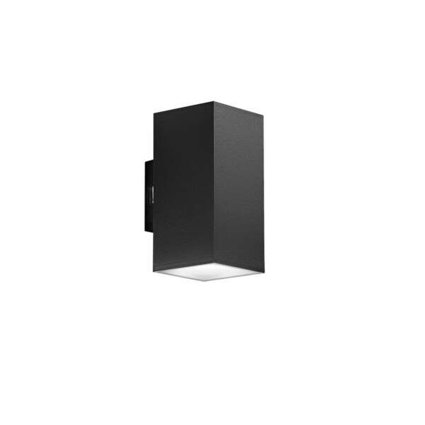 Applique d'extérieur LED polo carrée noire 8W à lumière chaude et naturelle