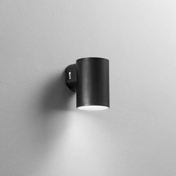 Applique d'extérieur LED polo ronde noire 8W à lumière chaude et naturelle – Image 2