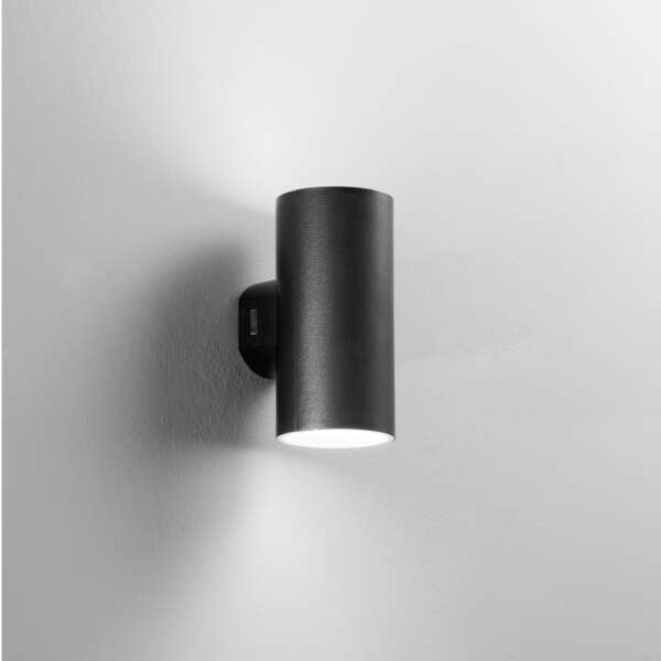 Applique d'extérieur LED polo ronde noire 2x8w à lumière chaude et naturelle – Image 2