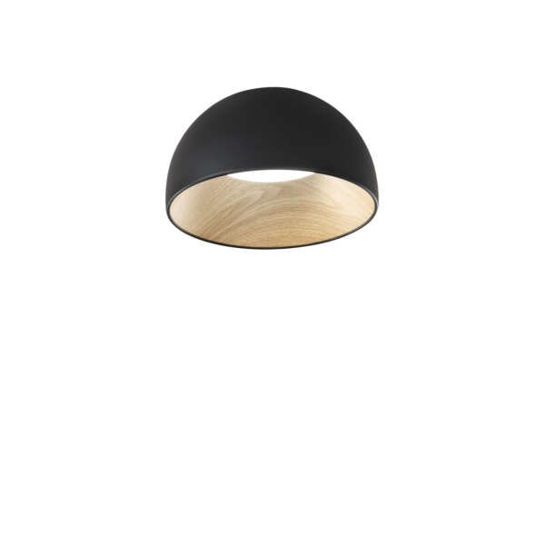 Plafonnier LED coco en métal noir 30w CCT 35cm