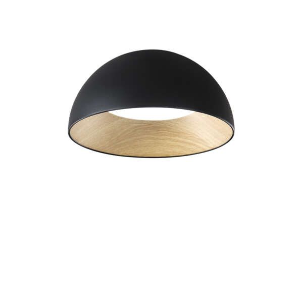 Plafonnier LED coco en métal noir 40w CCT 50cm