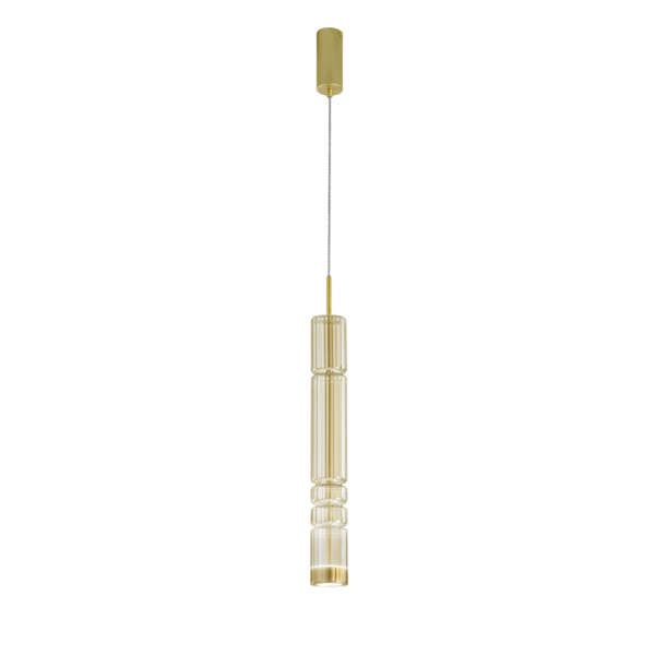 Crookes suspension tubulaire en verre cognac LED 12w 3000k 150cm