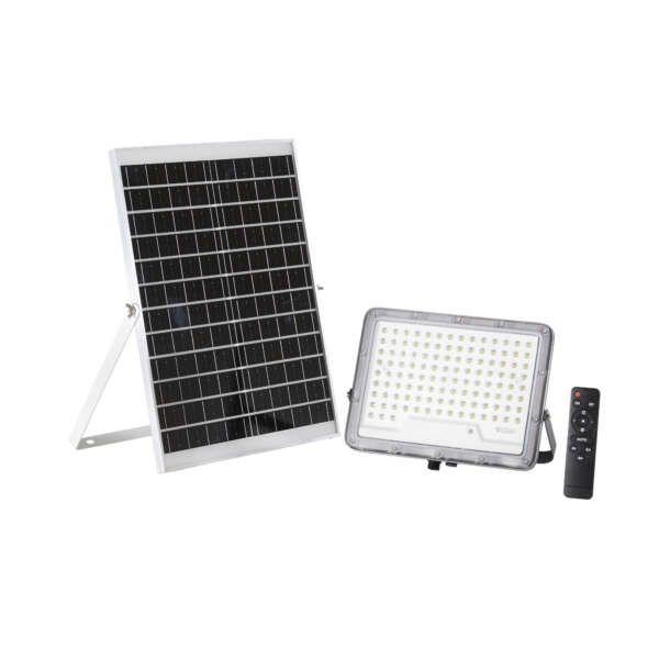 Phare LED glaser 400w avec panneau solaire 3500lm 3000k