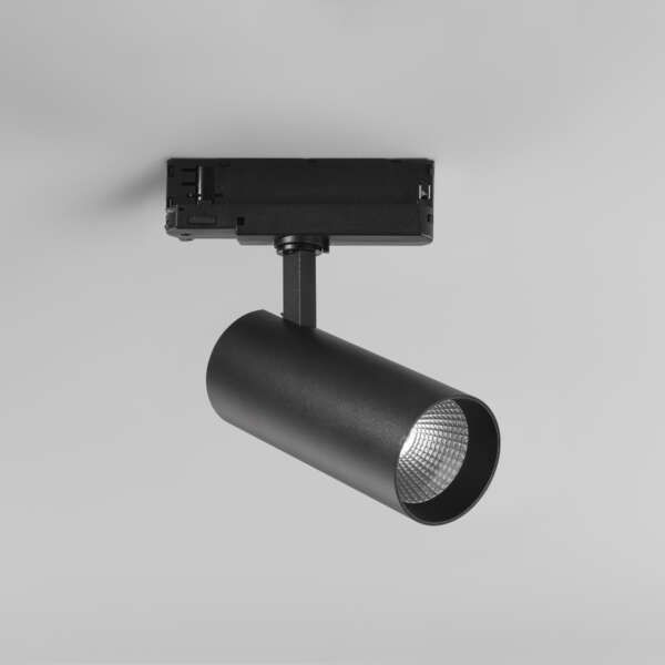 Spot LED plane pour rail triphasé en aluminium noir 30w 3600 lumen 3000k (lumière chaude) – Image 2