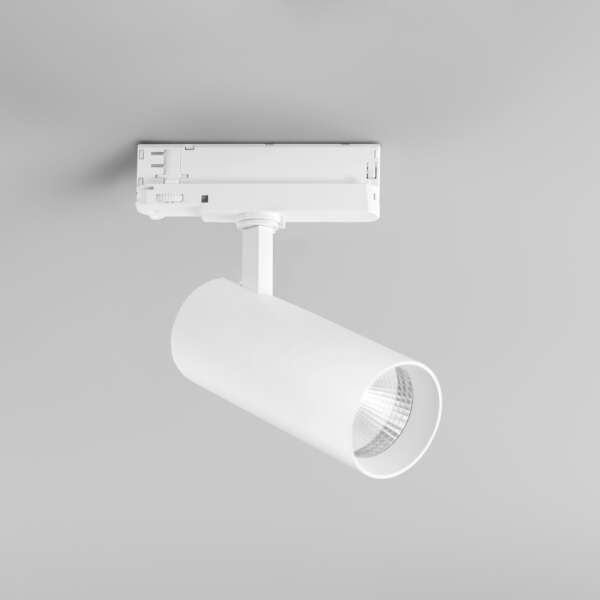 Spot LED plane pour rail triphasé en aluminium blanc 30w 3600 lumen 4000k (lumière naturelle) – Image 2