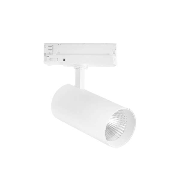 Spot LED plane pour rail triphasé en aluminium blanc 40w 4800 lumen 4000k (lumière naturelle)