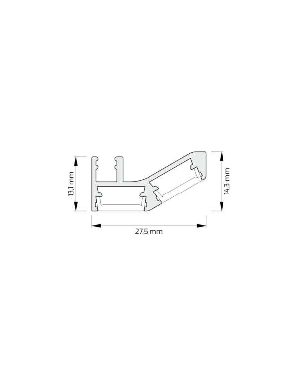 Profilé aluminium NEOLINE 2 m pour deux bandes LED – Image 8