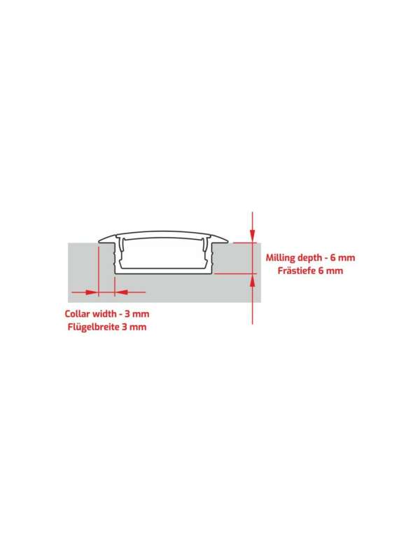 INLINE Z profile aluminium encastré diffusant opale 2m – Image 2