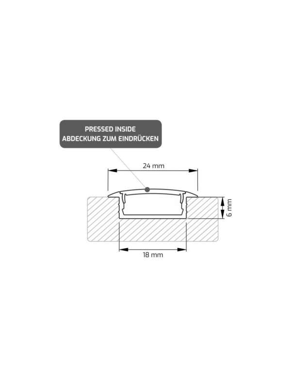 INLINE Z profile blanc encastré diffusant opale 2m – Image 6