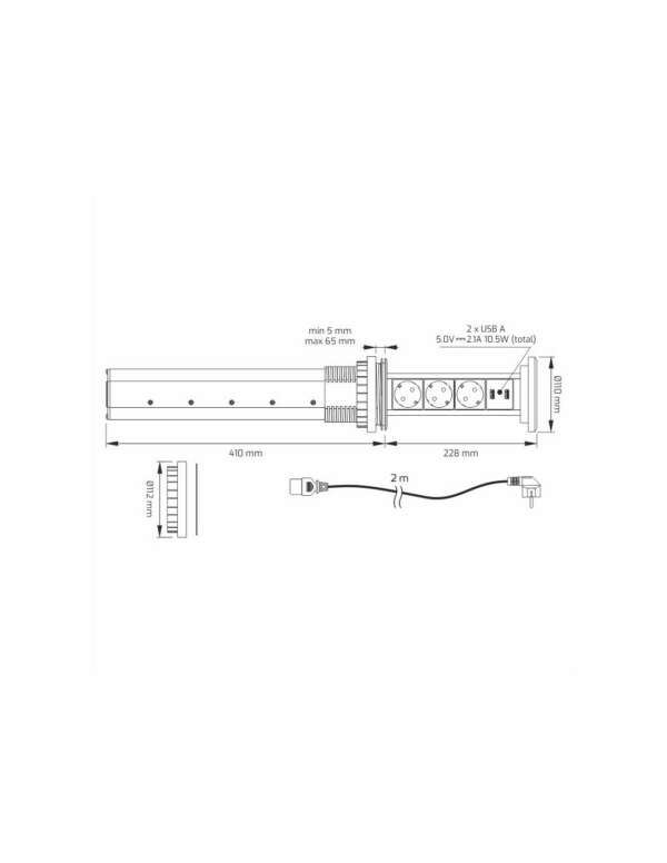 Bloc prises motorisé et charge induction LIFT BOX noir – Image 7