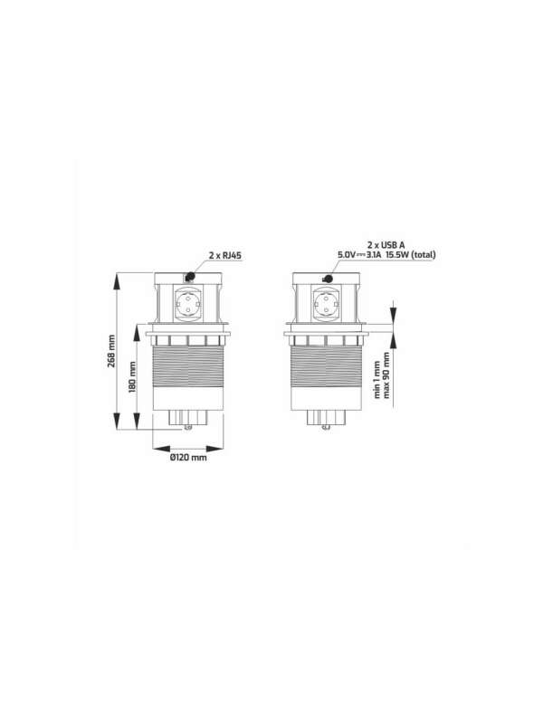 Bloc prises et charge induction encastrable MULTI BOX – Image 8