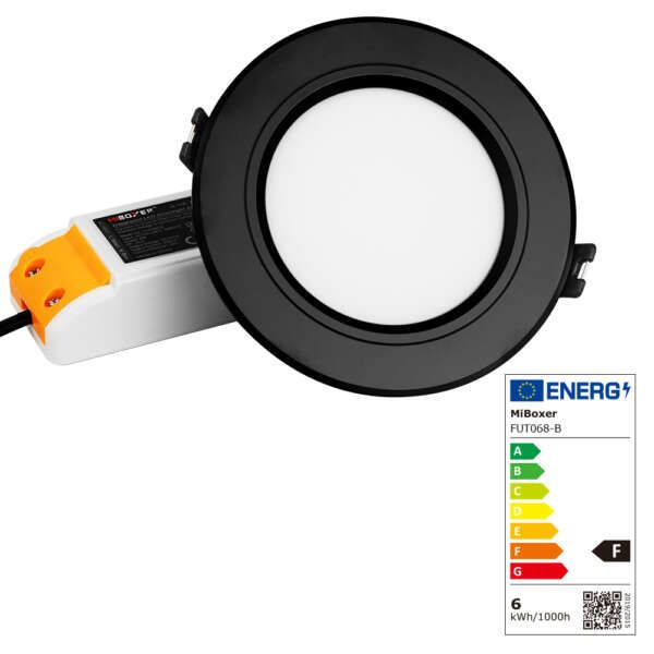 Downlight connecté Noir LED RVB+CCT 6W (2.4GHz)